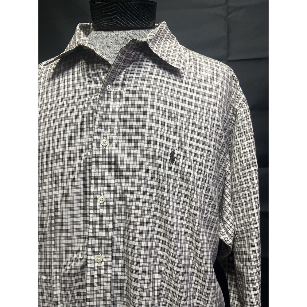 Polo Ralph Lauren Plaid Performance Brown‎ Twill Sport Shirt, XL